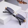 UV400 Eyewear Punk Sunglasses Driving Sun Glasses Fashion Shades Rimless Rectangle Sunglasses