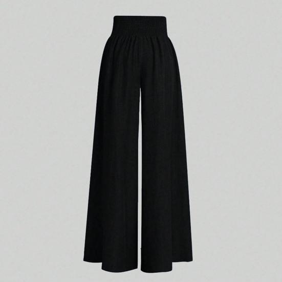 Women Casual Pants Wide Elastic High Waist Oversized Wide Leg Long Trousers Solid Color Lounge Workout Pants