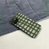 Чехол-клетка шалфейного цвета для iPhone 17 16 15 14 13 12 11 Air Pro Max X XS XR XSMax 7 8 Plus Глянцевая пленка Жесткий ПК-чехол
