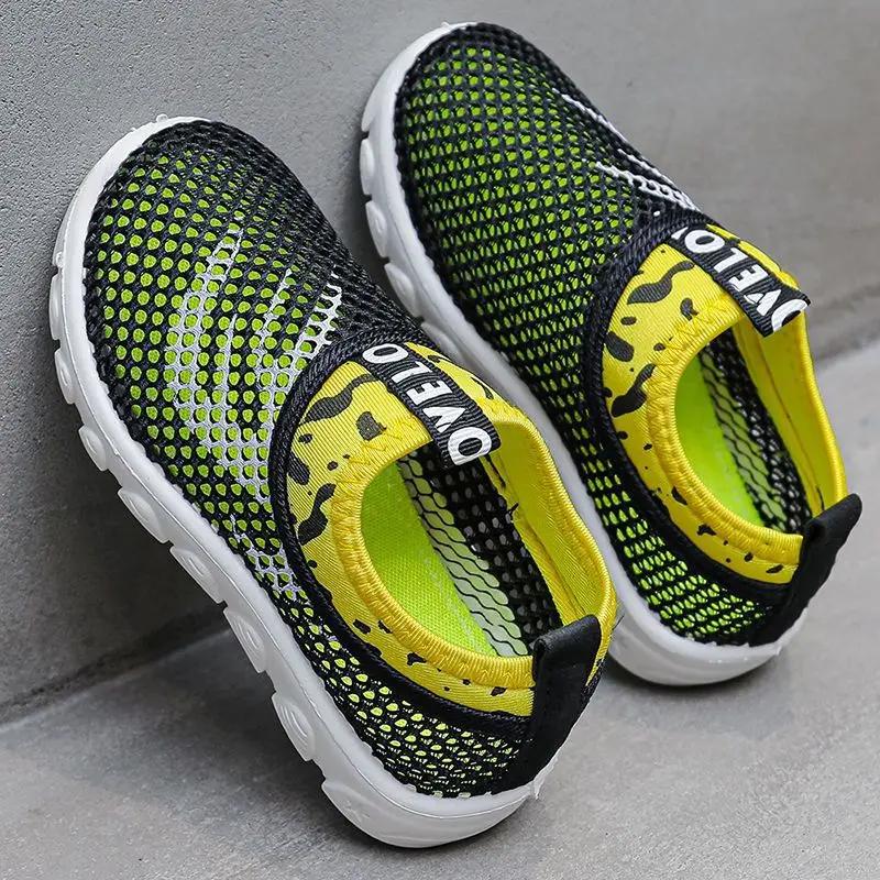 Детская обувь, дышащие летние белые сетчатые сандалии, дизайнерская школьная детская повседневная обувь, модные женские сандалии, Sandalias De Mujer