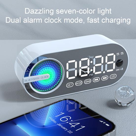 Портативная беспроводная колонка зеркальные часы с эффектом погружения, ослепительным стереозвуком, усиленными басами, совместимая с Bluetooth