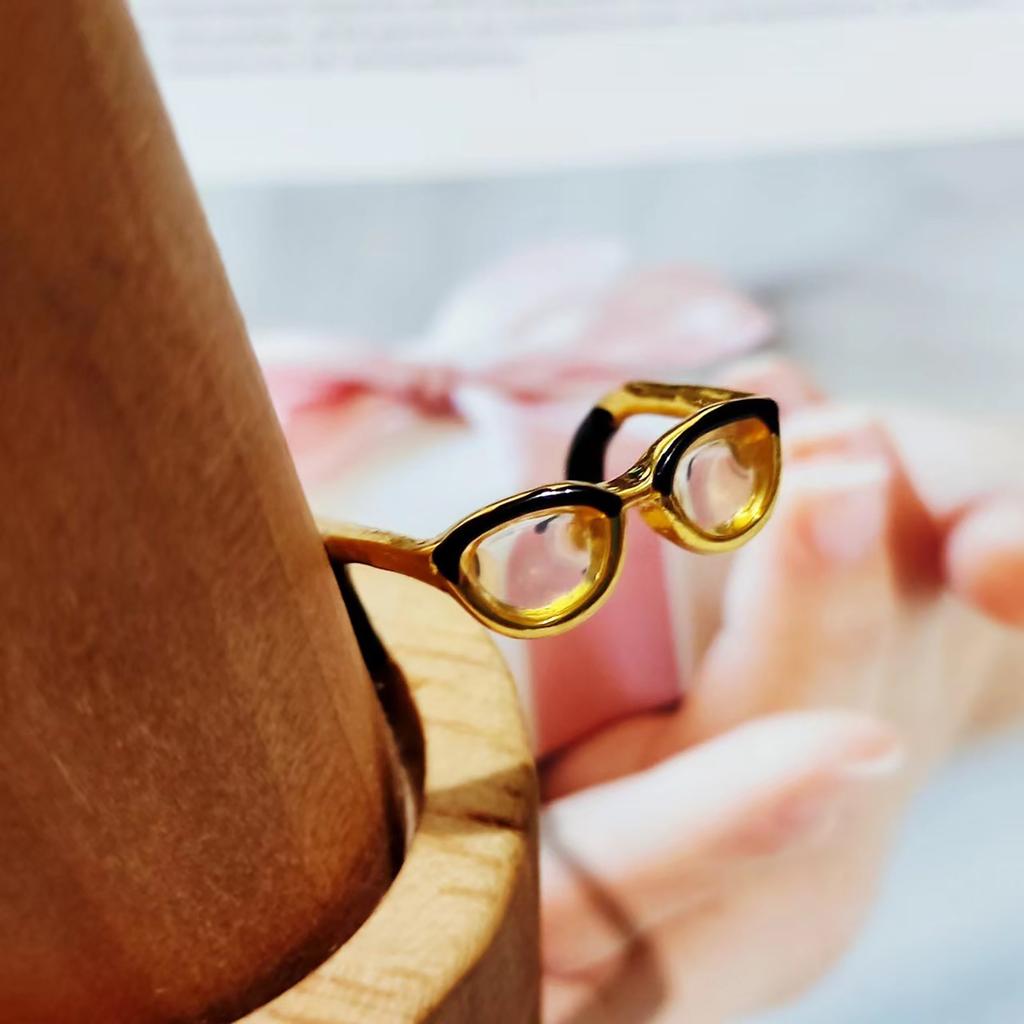 Cute Glasses Open Ring For Women Teen Girls Funny Glasses Finger Buckle Jewelry