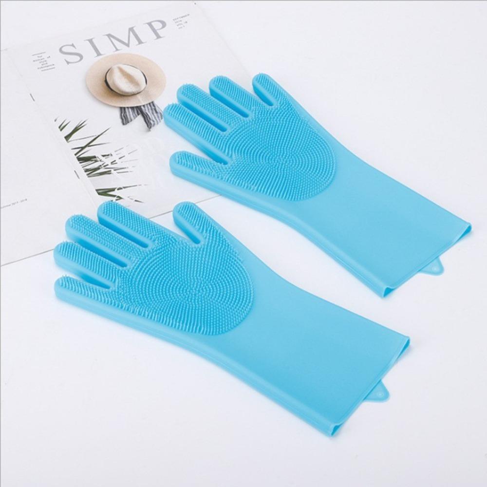 1 Pair Cleaning Tools Rubber Comb Gloves Silicone Pet Grooming Glove  Bathroom