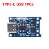 10-1PCS TP4056 Type-c/Micro/Mini USB 5V 1A 18650 Lithium Battery Charger Module Charging Board With Protection Dual Functions 1A