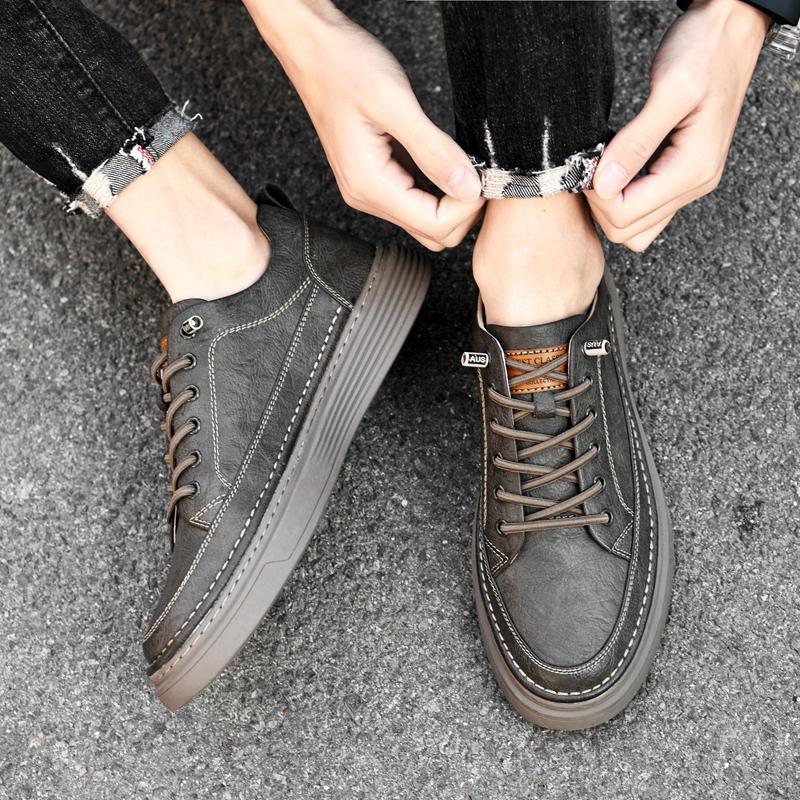 Men's Handmade Genuine Leather Oxford Shoes Soft Luxury Casual Flats Outdoor Sneakers