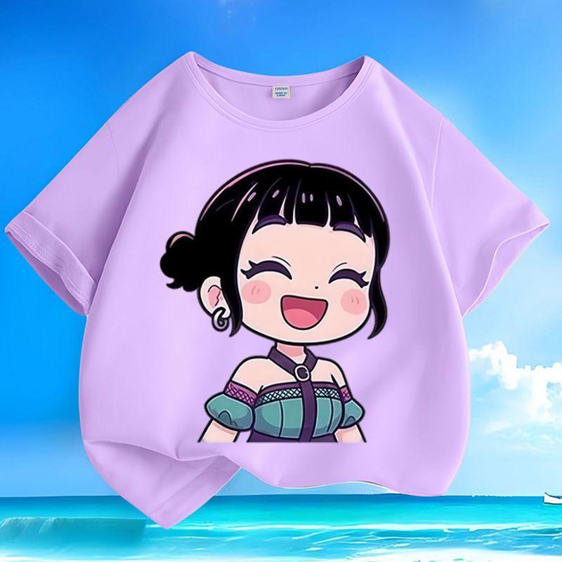 Boys' and Girls' Fashionable KPOP Hunting Girl Group Zoey's T-shirt Summer Children's Loose Pure Cotton T-shirt