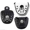 Putter Cover Head Cover Odyssey Compatible with 2 Balls for Mallets Magnetic Type Skull Studs (White)
