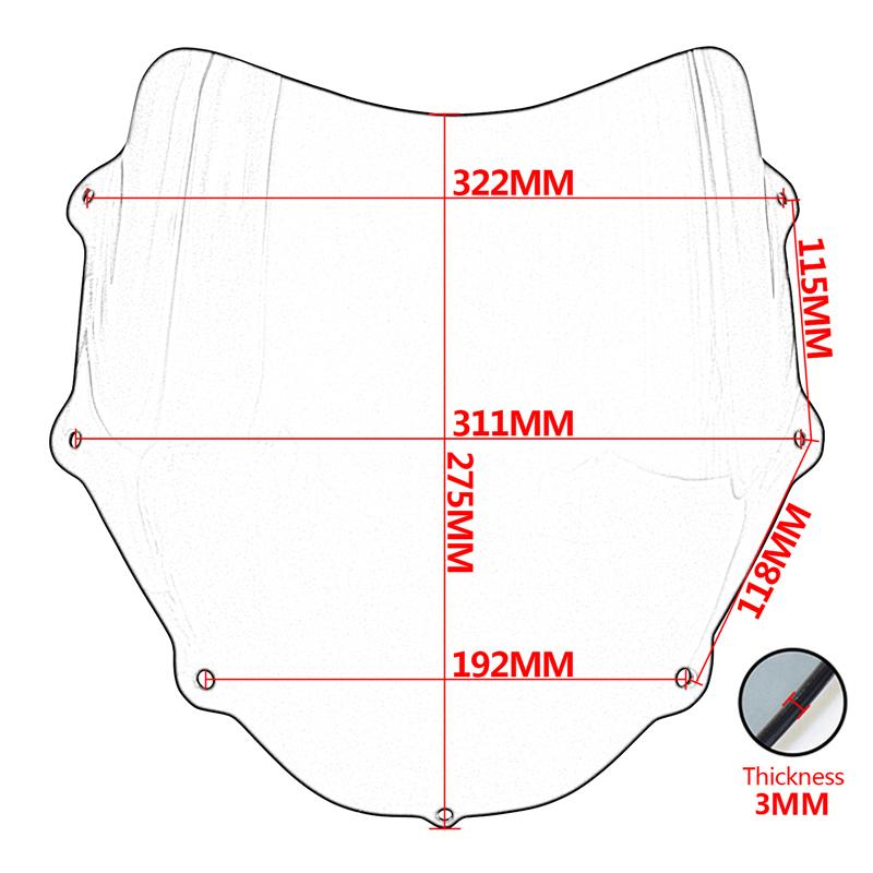 Waase Для Ducati Multistrada 620 1000 1100 2004 2005 2006-2009 Ветровое стекло Ветрозащитный козырек Дефлектор ветра Защитный экран Козырек Стекло