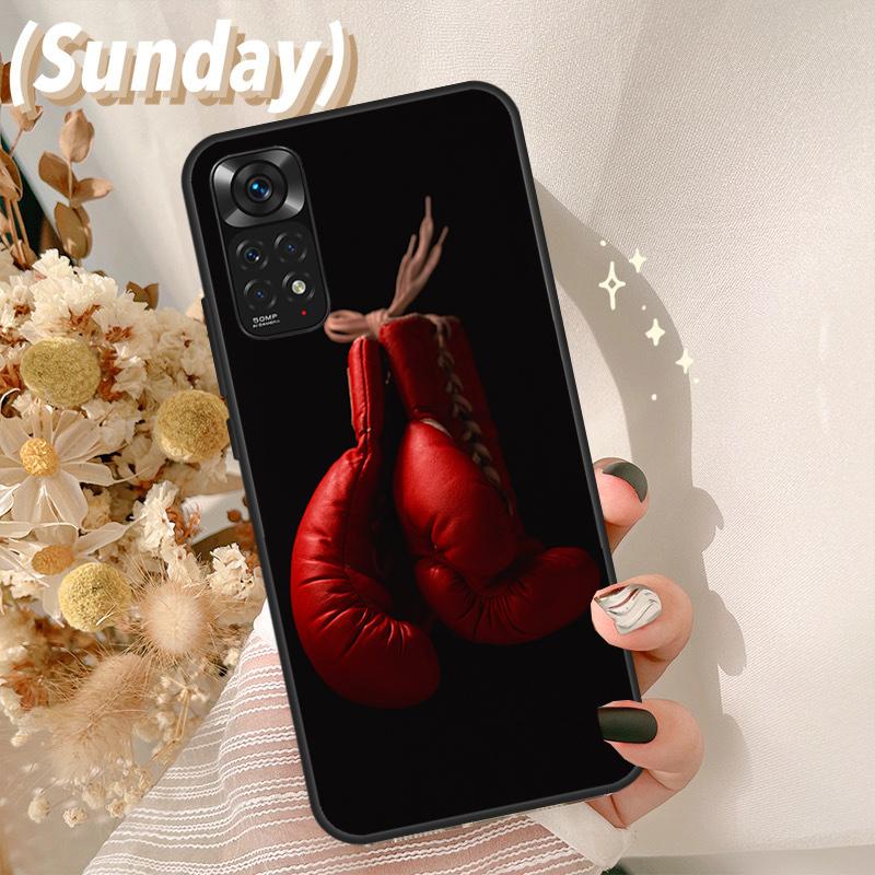 Boxing Gloves Case For Redmi Note 11 10 8 9 12 Pro Plus Note 12S 11S 10S 9S Cover For Redmi 12C 9C 10C 10A