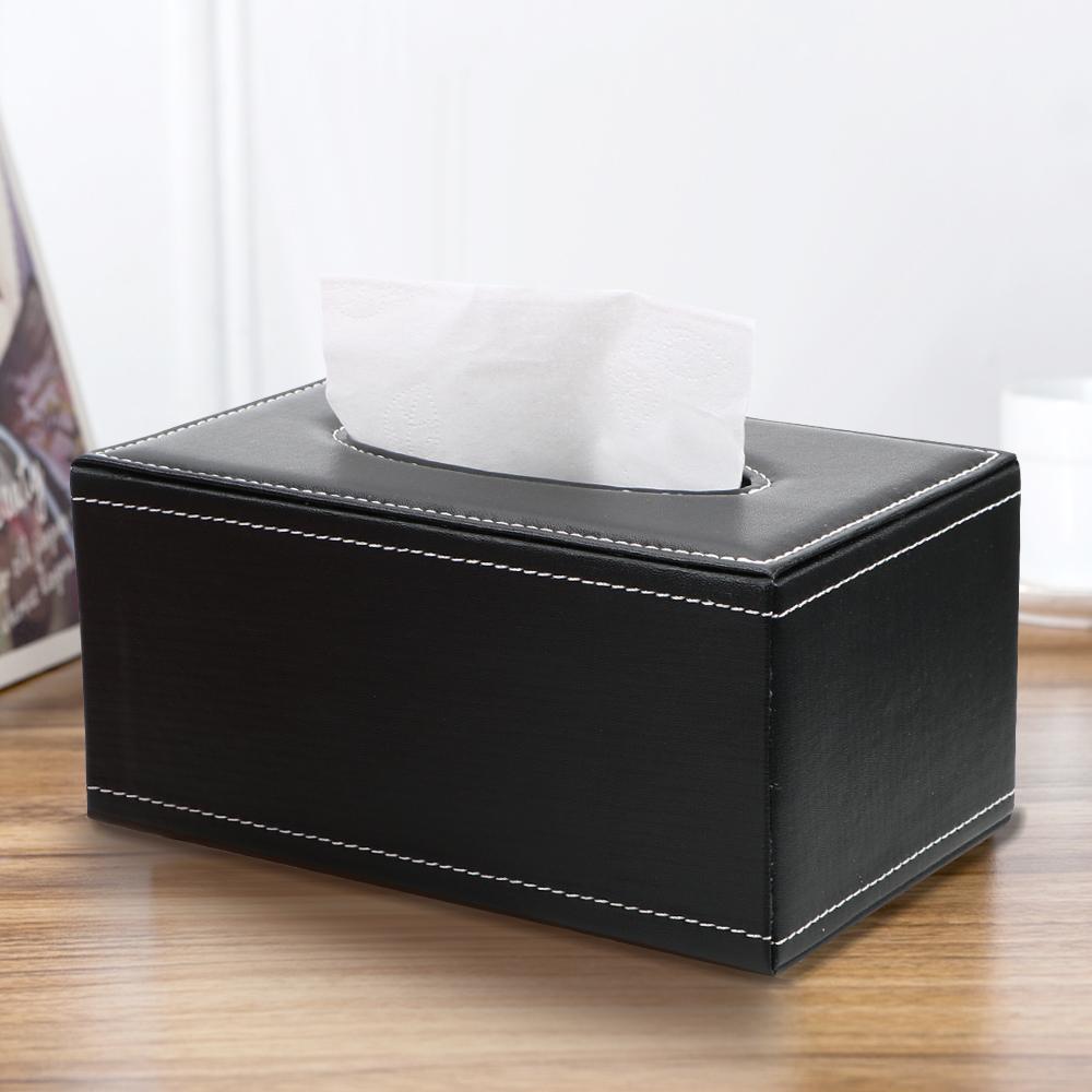 Anti-moisture Rectangular Tissue Paper Napkin Box PU Leather Tissue Box Paper Holder Home Supplies Home Kitchen Organization