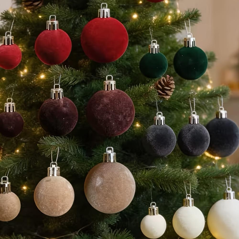 42/44pcs Wine Red Christmas Ball Ornament Set Gift Box Christmas Party Decoration for Holiday Party