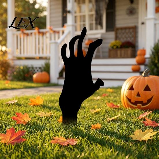 Black Skeleton Hand Silhouette for Garden Stake, Halloween Spooky Yard Sign, Horror Signs Acrylic Scary Decoration Lawn Front Creepy Stakes