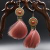 GemChic женские новые винтажные круглые литые струящиеся пушистые серьги с бахромой в виде перьев этнические модные серьги-крючки на день рождения рождественские украшения в подарок