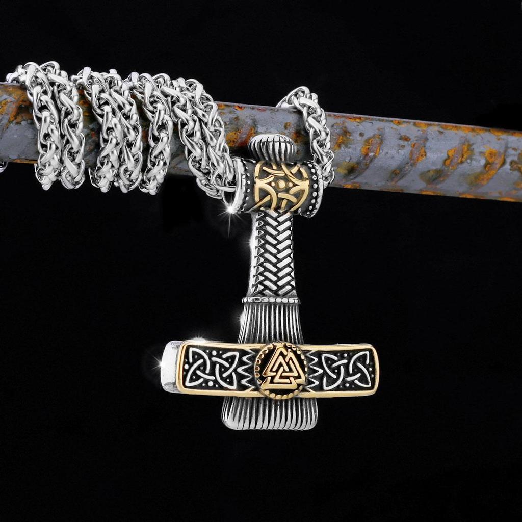 Скандинавский мужской винтажный кулон из нержавеющей стали, модный мужской модный кулон с молотком Тора викингов, подарок-амулет