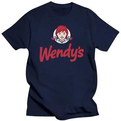 Логотип ресторана быстрого питания Wendy's Мужская футболка Логотип быстрого питания Мужская Ресторан Wendy's Футболки с круглым вырезом Летняя футболка