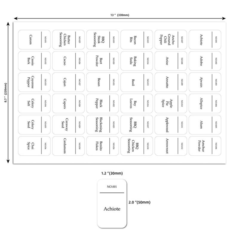 216 шт. самоклеящихся этикеток, водонепроницаемых, маслостойких, предварительно напечатанных, наклеек в минималистичном стиле для кухни