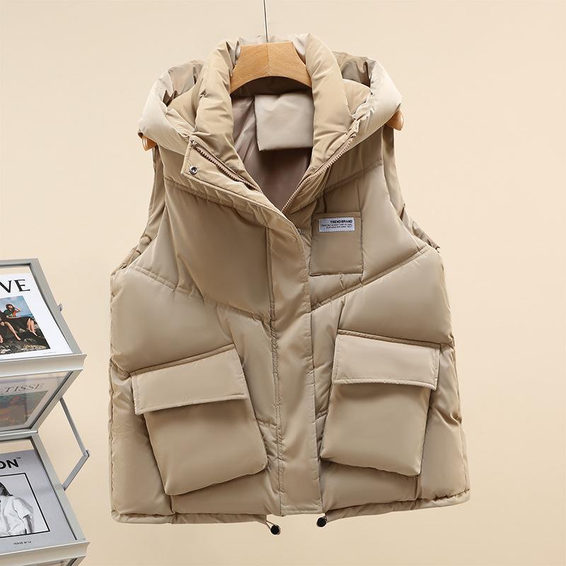 Autumn Winter Women Down Cotton Vests Coat Student Solid Color Outwear Sleeveless Wiastcoat Jacket Woman Padded Jacket Coat Tops