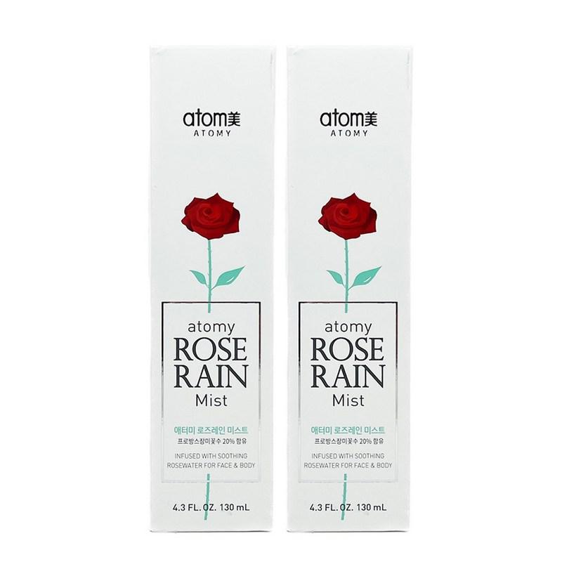 Универсальный освежающий мист Atomy Rose Rain Mist 130 мл x 2 шт. + Бесплатный подарок: 2 маски KF94