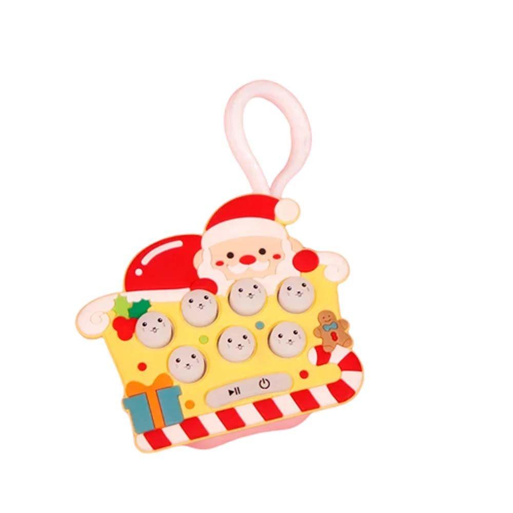 Cartoon Handheld Game Machine Keychain Christmas Quick Push Bubble Game  Children Gifts