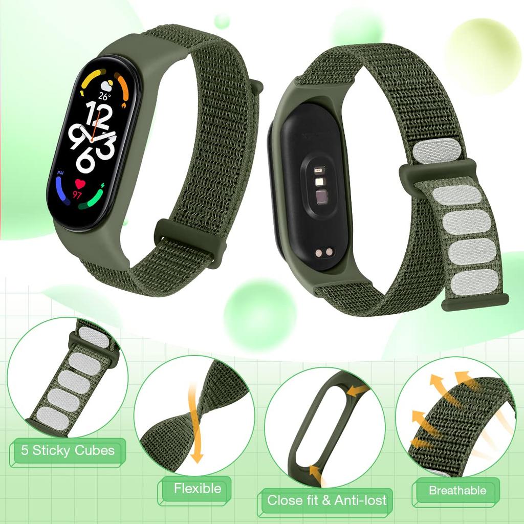 Нейлоновый ремешок-петля для Mi band 6 7, сменный мягкий регулируемый ремешок для наручных часов, браслет для Xiaomi Mi band 3 4 5 6 7