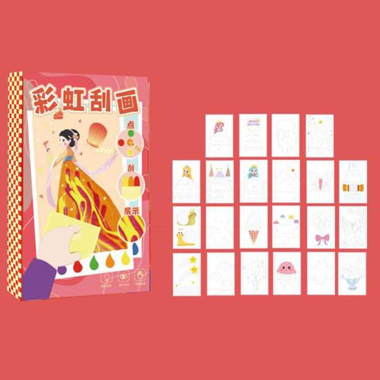 1 набор Squeegee Art Kids Paint Kit DIY Rainbow Scratch Painting Crafts