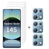 Полное клеевое стекло для Xiaomi Redmi Note 14S Закаленное стекло Защитная пленка для экрана Redmi Note 14S Пленка для объектива камеры Redmi Note 14S