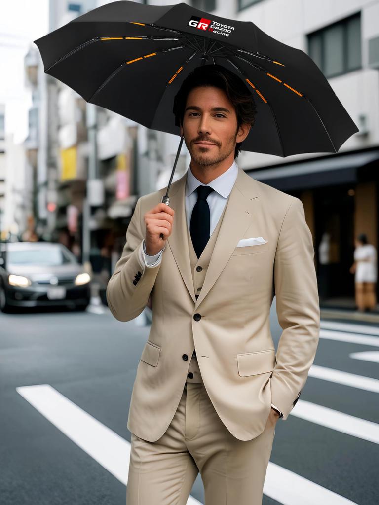 GR Folding One Automatic 12 Extra Large Folding Typhoon Rainy Season Super Water For Sunny or Rainy UV UV Storage Pouch Umbrella, Touch, Open/Close,