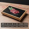 Black Rock Dining Lava Steak Stones Plate Japanese Style Personalized Creative Bamboo Wood Barbecue Stone Plate Tableware Plate
