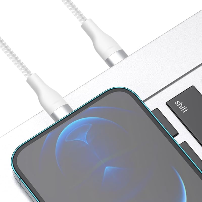 AXYO Type-C Cable 20cm To PD Compatible Nylon Knitting 3A 65W Max Fast Charging Data Transfer Short Compatible with Type-C Port Devices USB-C 0.2m