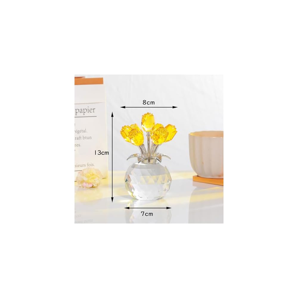 Kertari Birthday Gift for Women - Popular K9 Crystal Rose Flower - Non-Wilting Artificial Rose -
