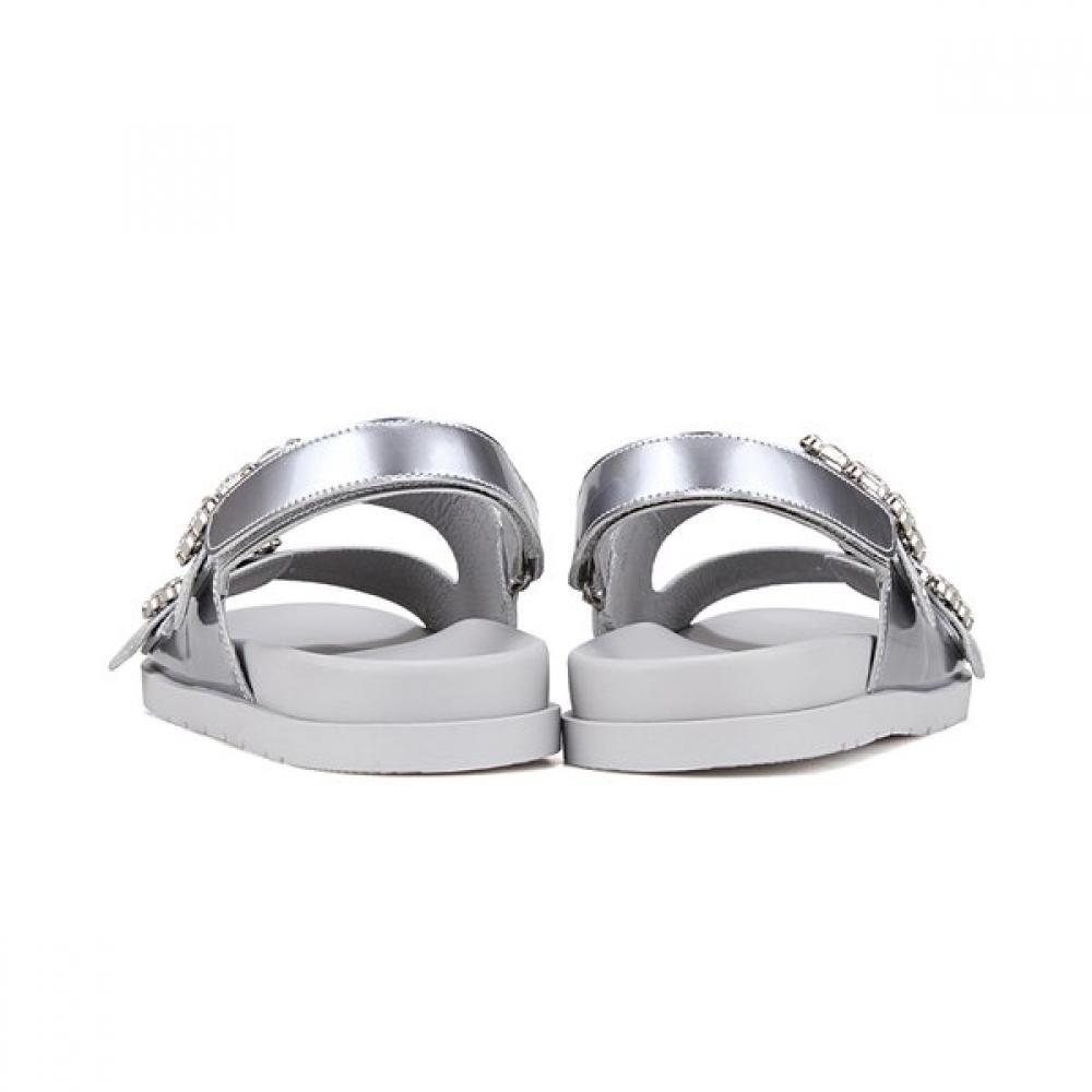 Barbara Women Leather Jewel Decoration Glitter Casual Sandals 2.5cm Bbj326