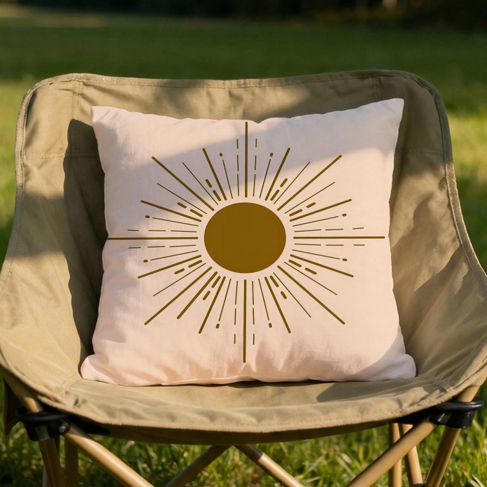 Retro Modern Sun Cushion Cover Soft Reversible Durable Pillow Cover MultiScene Use for Home Car Daily Comfort
