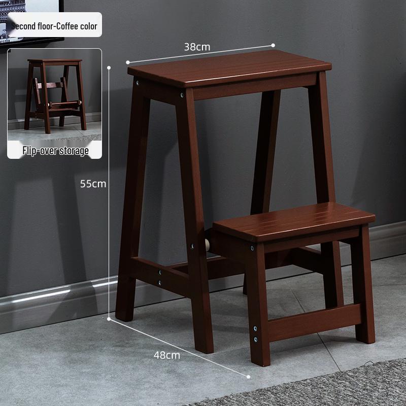 Solid Wood Folding Ladder Chair: Dual-Use Indoor Step Stool and Multifunctional Staircase.