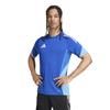 Мужская футбольная тренировочная майка Adidas Tiro 25 Competition, с коротким рукавом, JSK16, командный королевский синий/голубой взрыв (JI6573), Маленький размер