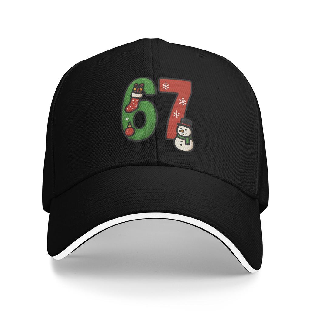 Six Seven Bruh Baseball Caps Retro Brainrot Meme Sandwich Caps for Unisex Women Polyester Headwear Activities