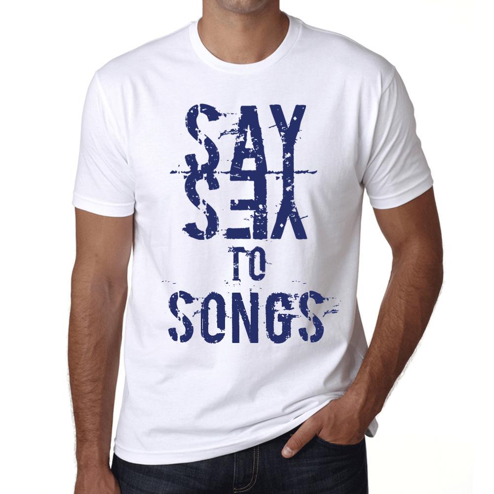 Men’s Vintage Tee Shirt Graphic T Shirt Say Yes To Songs White