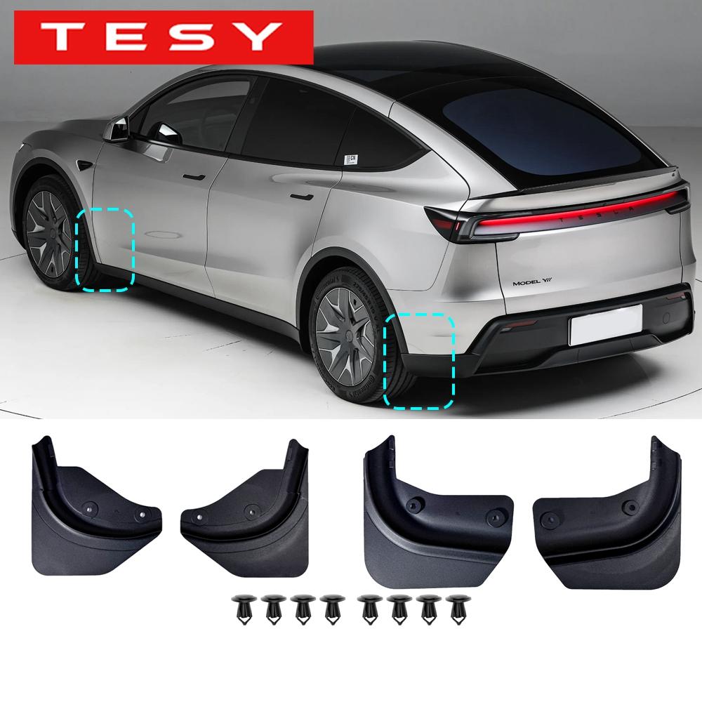 Брызговики Колесных Арок Для Tesla Model Y L YL 2026 LWB С Длинной Колесной Базой Комплект Защитных Брызговиков для Внешнего Тюнинга 4 ШТ.