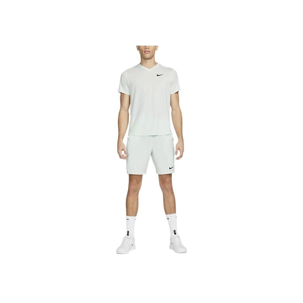 Nike Мужские шорты Court Dri-Fit Victory с однотонным логотипом и эластичным поясом, прямые свободные, светло-зеленые CV2545-394