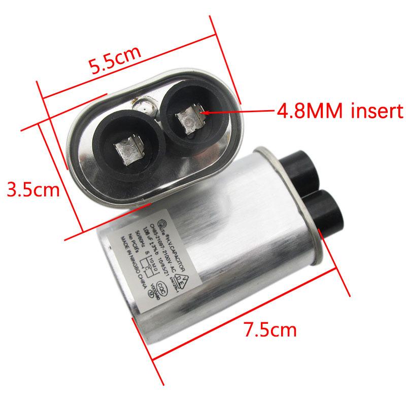 1 шт. для деталей конденсатора микроволновой печи 0,85 мкФ/0,9 мкФ/0,95 мкФ/1,05 мкФ/1,08 мкФ конденсатор высокого напряжения для микроволновой печи