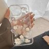 Korean Ins Style Flower Butterfly Mobile Phone Case for IPhone17promax Glue for Apple 16 Transparent Pearl