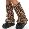 Grunge Punk 1pair Leopard Print Stylish And Warm Leg Warmers For Women