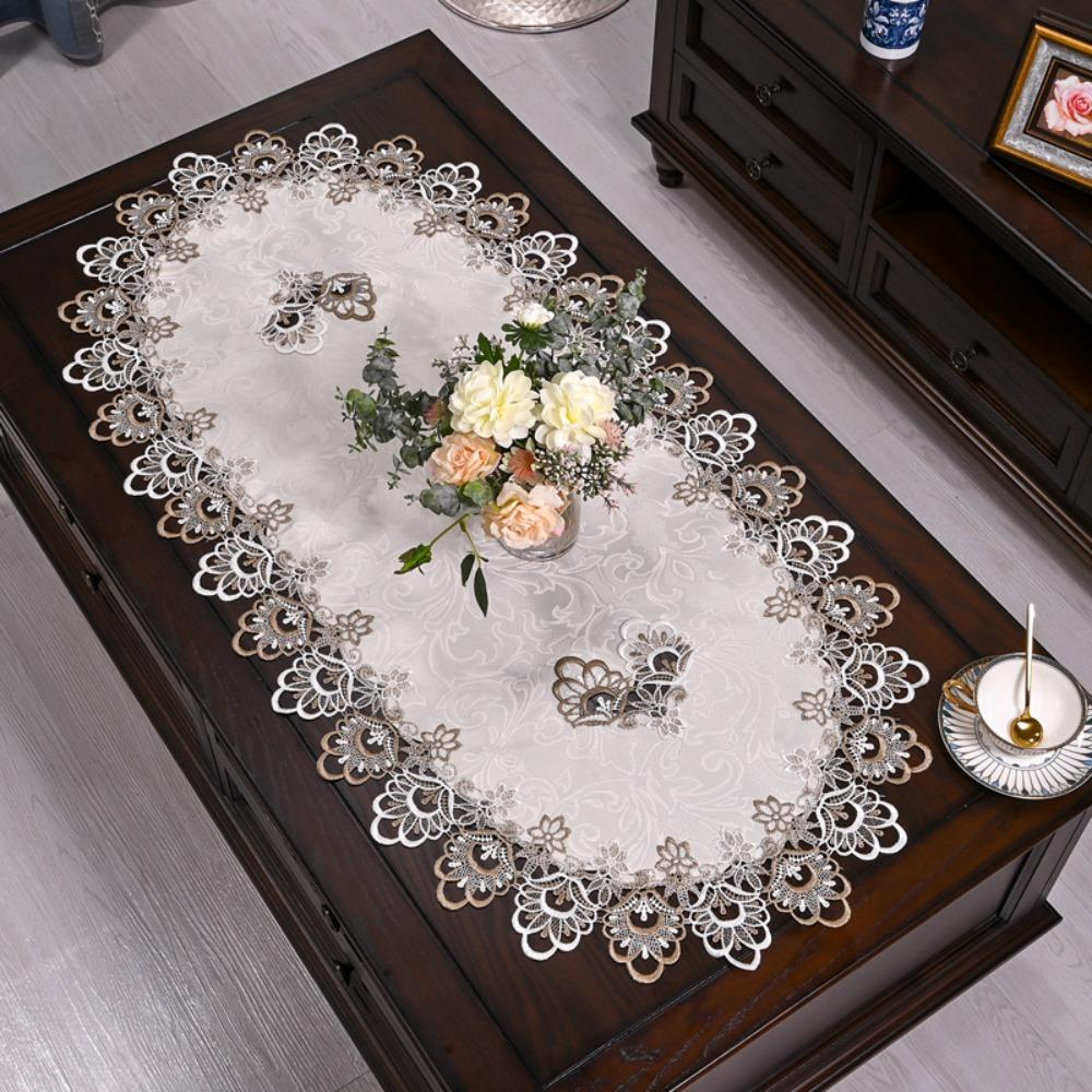Новая дакроновая скатерть для журнального столика овальной формы Европейская скатерть Вышитый дорожка на обеденный стол Дом
