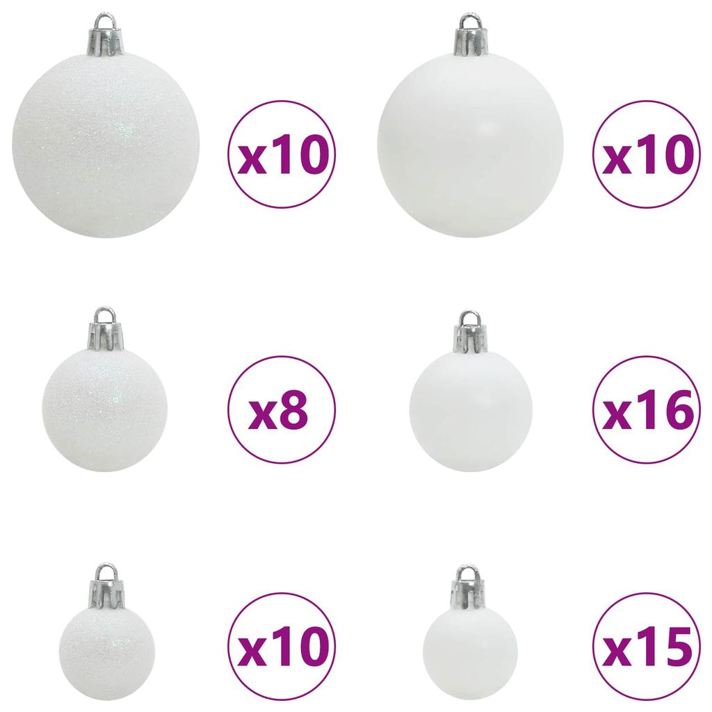Artificial Christmas Tree White 180 cm PVC and Steel