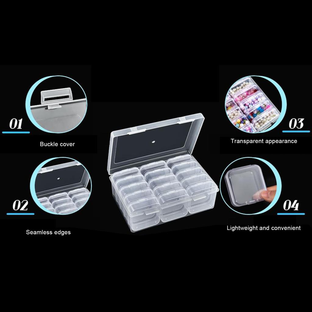 1 комплект, коробка для хранения бусин, мини-прозрачные контейнеры для хранения бусин, портативный органайзер, коробка для мелких предметов