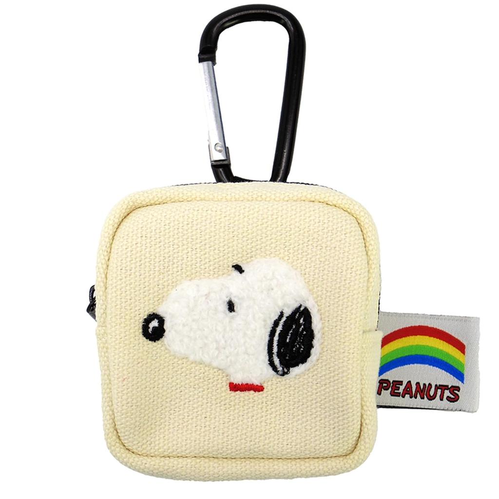 Nakajima Corporation Peanuts Snoopy Красочный карабин Мини-кошелек Белый 206497-25 В7 x Ш6,5 x Г4см