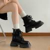 Black Retro British Style Thick-soled Heightening Martin Boots Women's 2025 New Summer High-end Skirt Short Boots
