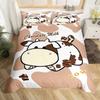 Комплект постельного белья с рисунком коровы и молочного цвета King Queen Animals Theme, пододеяльник шоколадного цвета, милый кавайный пододеяльник с изображением коровы