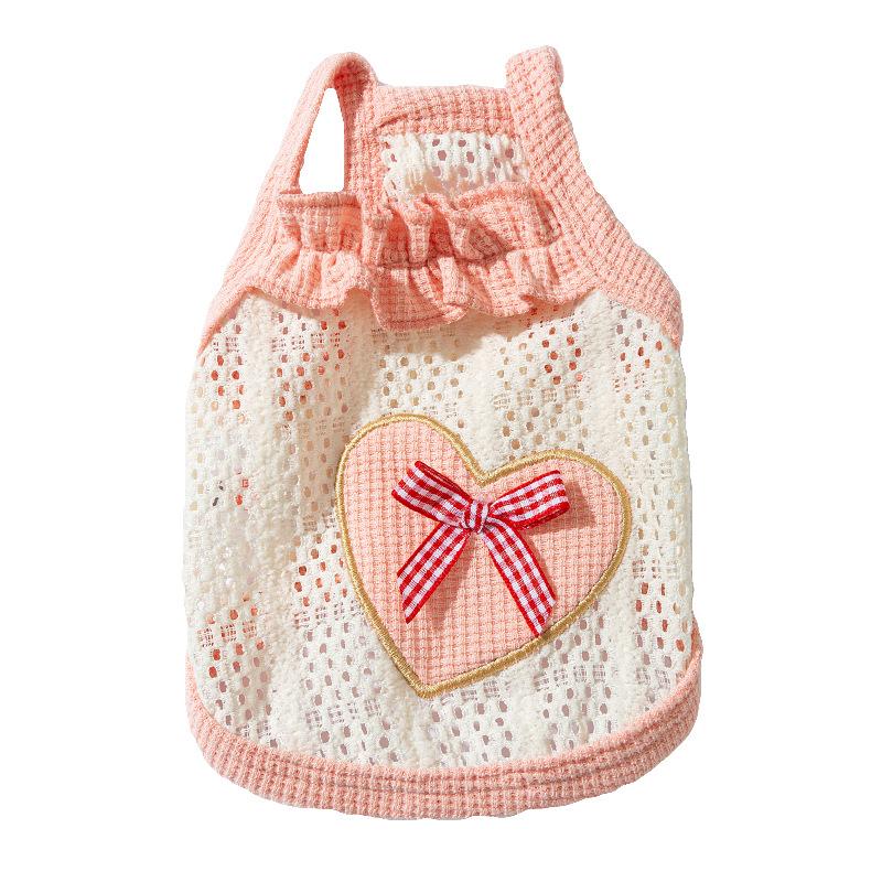 Summer Cute Love Bow Two-legged Dog Sling Small and Medium Dog Teddy Cat Than Bear Pet Dog Clothes