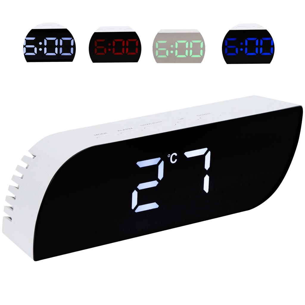 Светодиодные цифровые часы с 12/24-часовым преобразованием, регулируемой яркостью, прикроватный будильник -0801