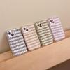 Теплый плюшевый чехол с принтом "гусиная лапка" для iPhone 13/14/15 Pro Max - Идеально для осени и зимы